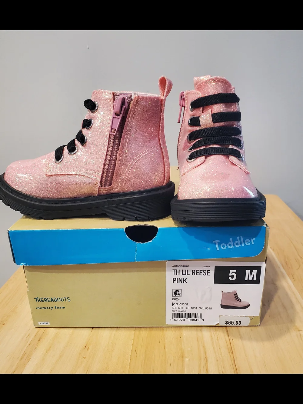 Girls Boots Sparkle Pink Boots with Side Zip